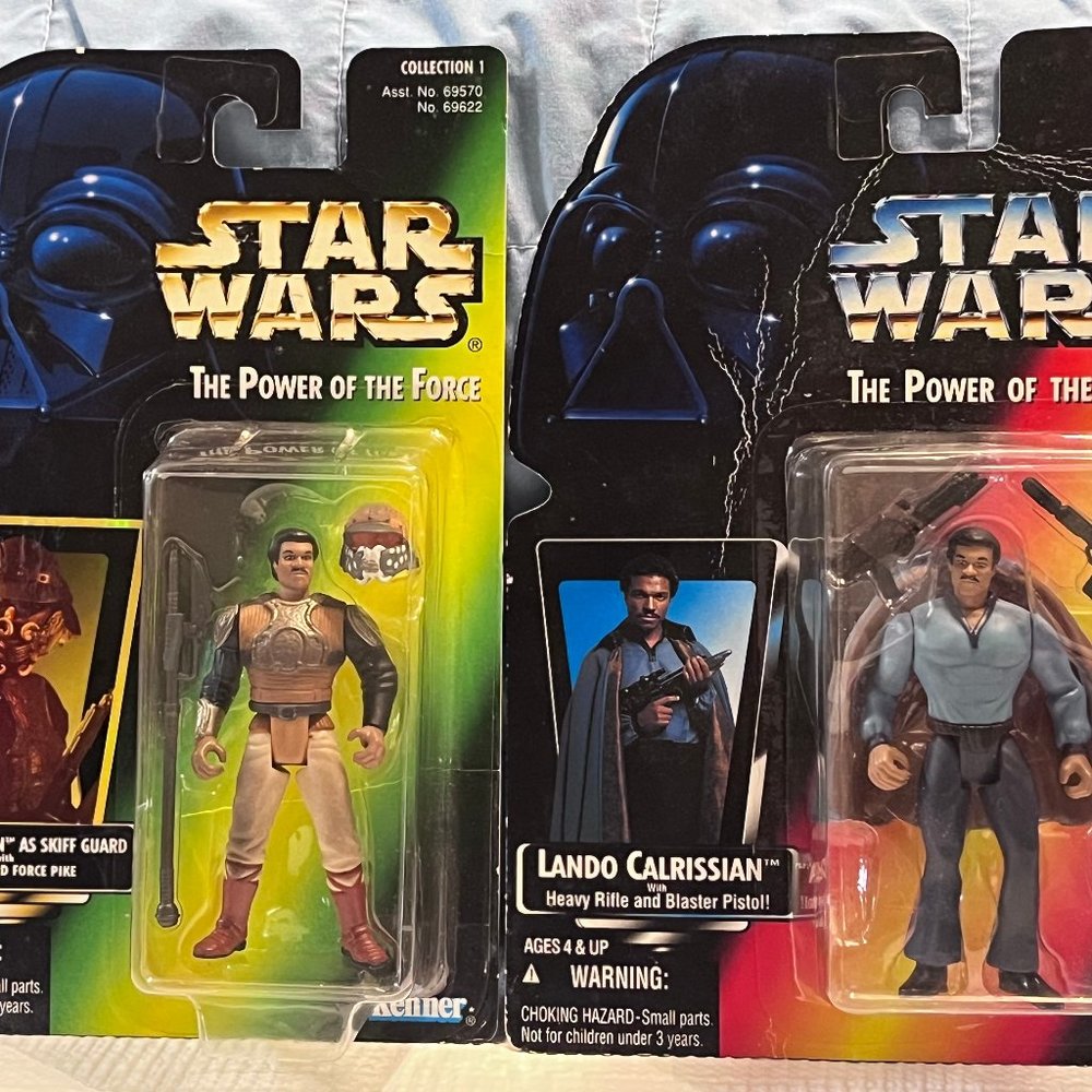 Star Wars Lando Calrissian As Skiff Guard & Lando w Heavy Rifle & Blaster Pistol